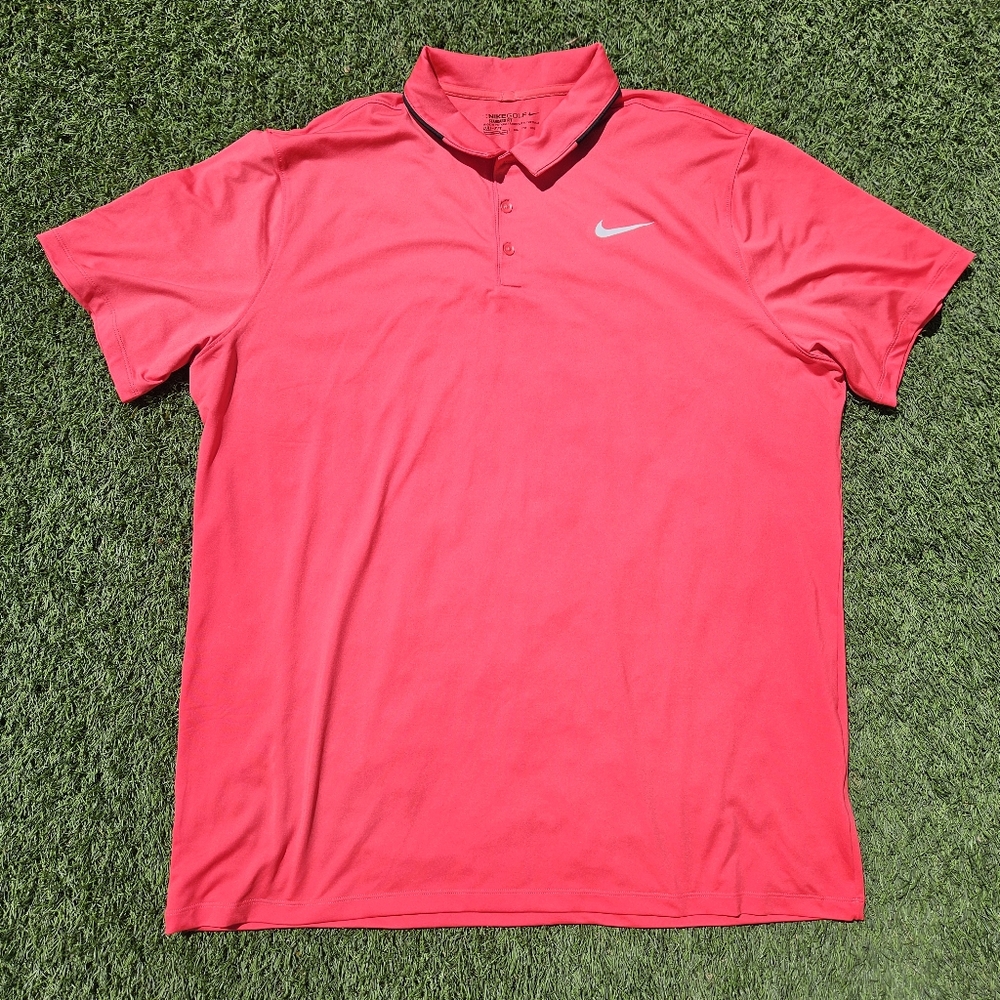 Nike Men’s Golf Polo Shirt Dri-FIT Size XXL Standard Fit Pink